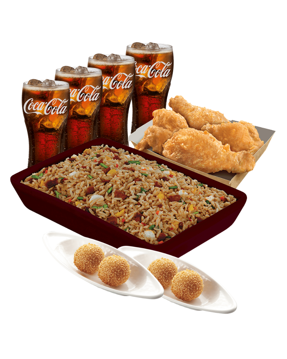 4pc Chicken & Chao Fan Platter for 4 w/ Coke Zero