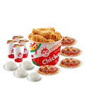 8 - pc. Chickenjoy w/ Rice, 4 Jolly Spaghetti & 4 Drinks